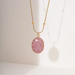 Pink Natural Stone Pendant